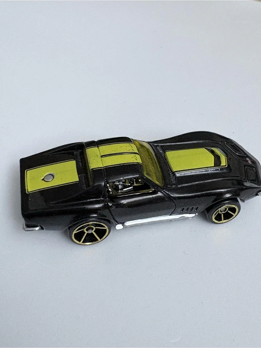 Hot Wheels ’69 Corvette - Black with Yellow Stripes, 427 Badge, Malaysia
